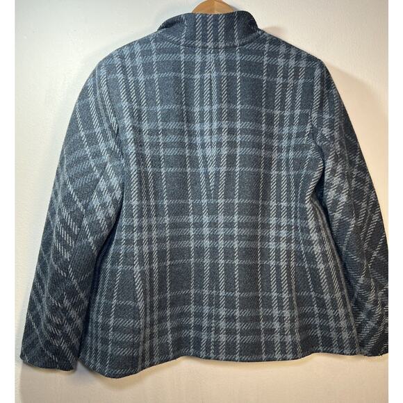 Talbots Wool Polyester Blue Plaid Jacket Coat Blazer Plus Size 18W Lined 18 - Picture 7 of 9